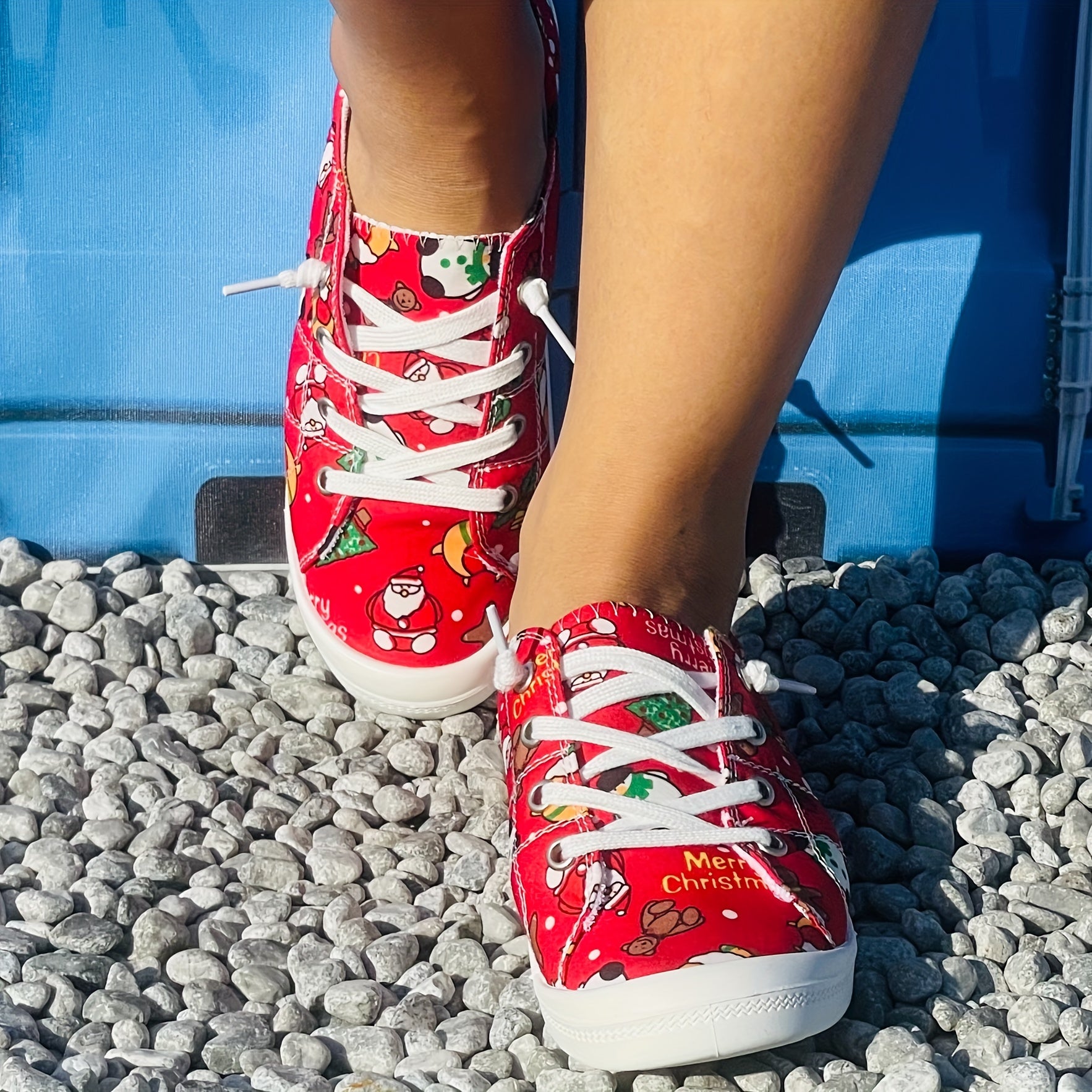 Women's Red Christmas Sneakers Non-Slip Soft Lightweight Shoes