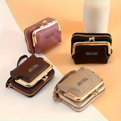 Personalized Grefay Women's Leather Wallet with Detachable Strap & Coin Purse