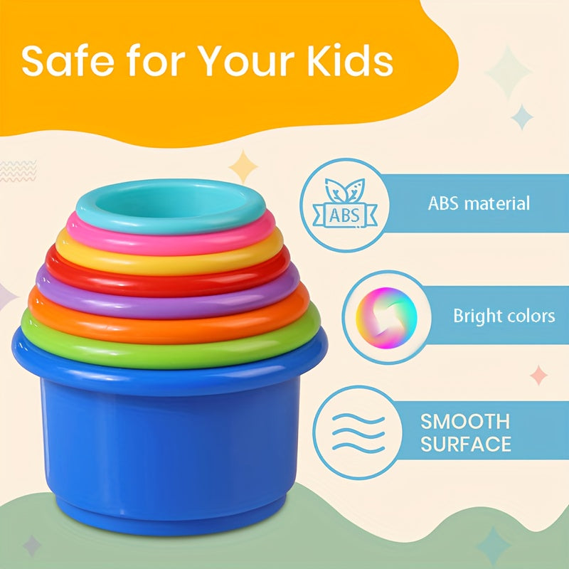 Stacking Cups Toy for Baby 6-12 Months, Bath Toys for Toddler