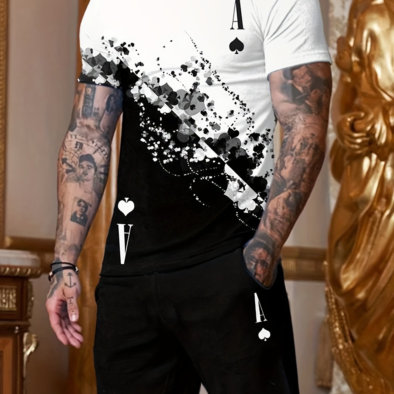 Men's Spade A Graphic T shirt & Active Stretch Shorts