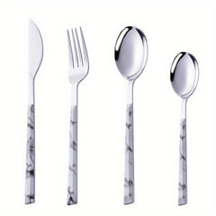 24pcs Stainless Steel Cutlery Set with Wooden Handle