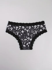 3pcs Mushroom & Star Print Hipster Panties Comfy Lace Trim