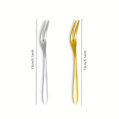 12pcs Stainless Steel Cocktail Forks Mini Salad Fruit Cake Tasting Fork