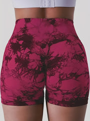 Tie Dye Quick Dry High Waist Yoga Shorts