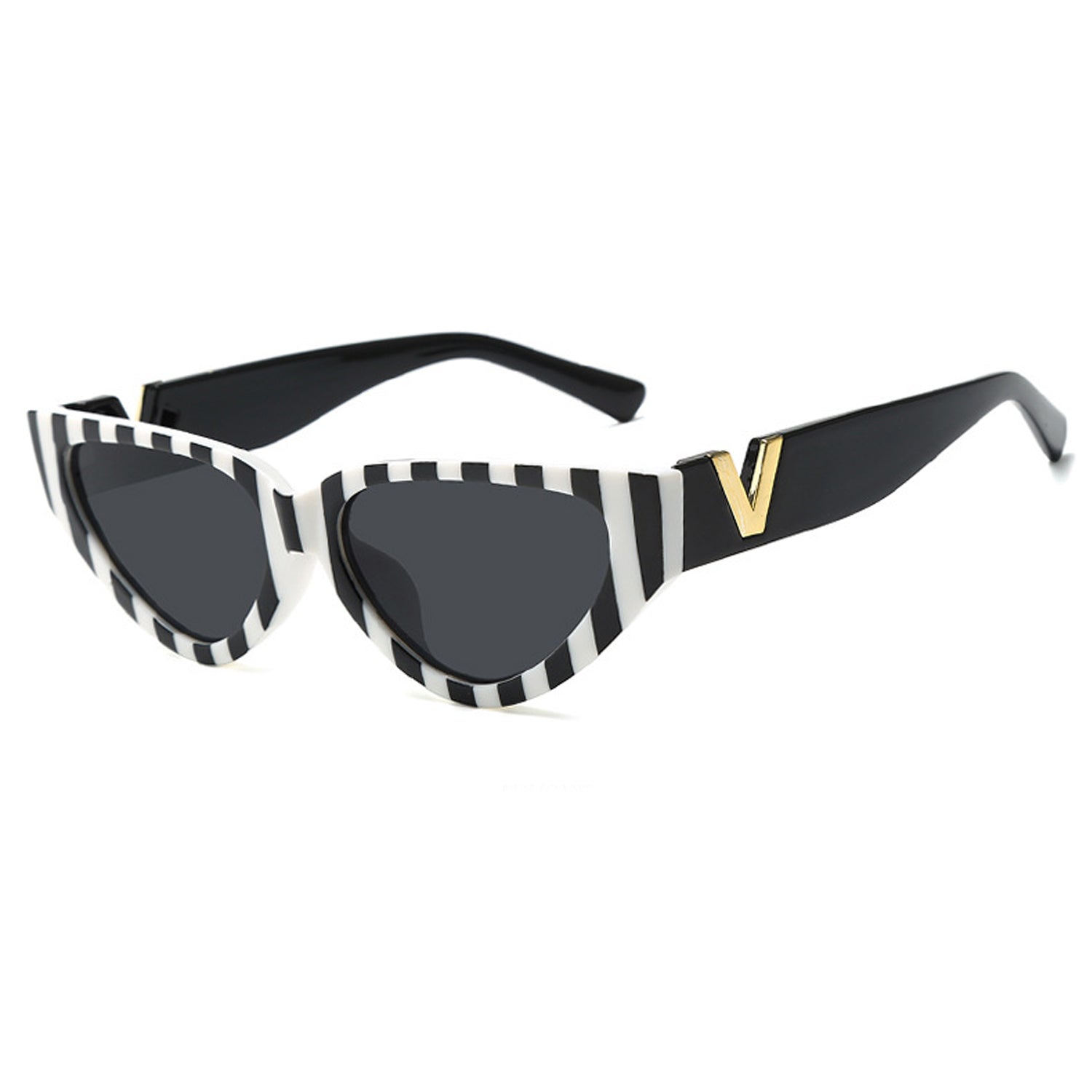 Ladies & Panda Stripe V Cat Eye Sunglasses
