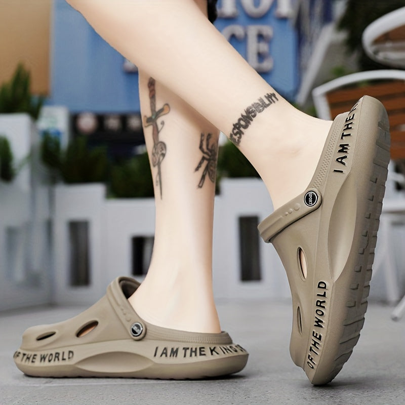 Men's Alphabet Lightweight Clogs Non Slip Garden Shoes Summer