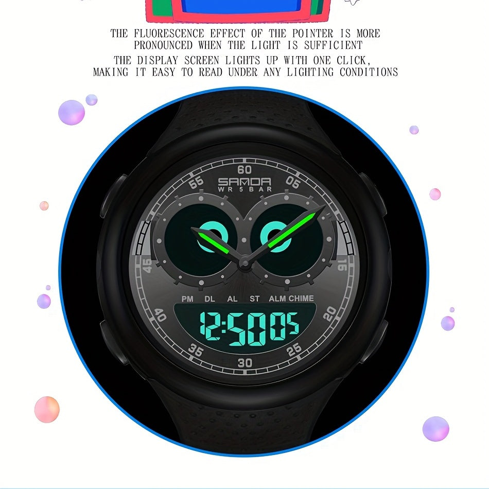 Kids Sports Watch Multifunction Electronic Glow Countdown Alarm Waterproof Gift