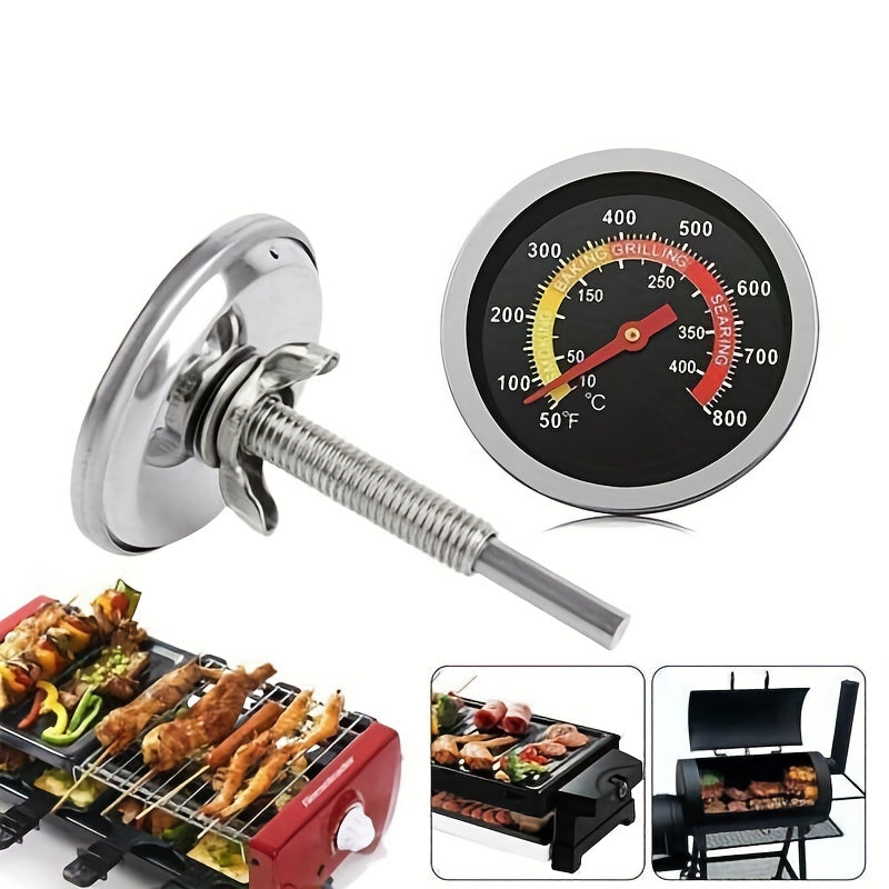 BBQ Charcoal Grill Smoker Temperature Gauge Pit Barbecue Thermometer Fahrenheit