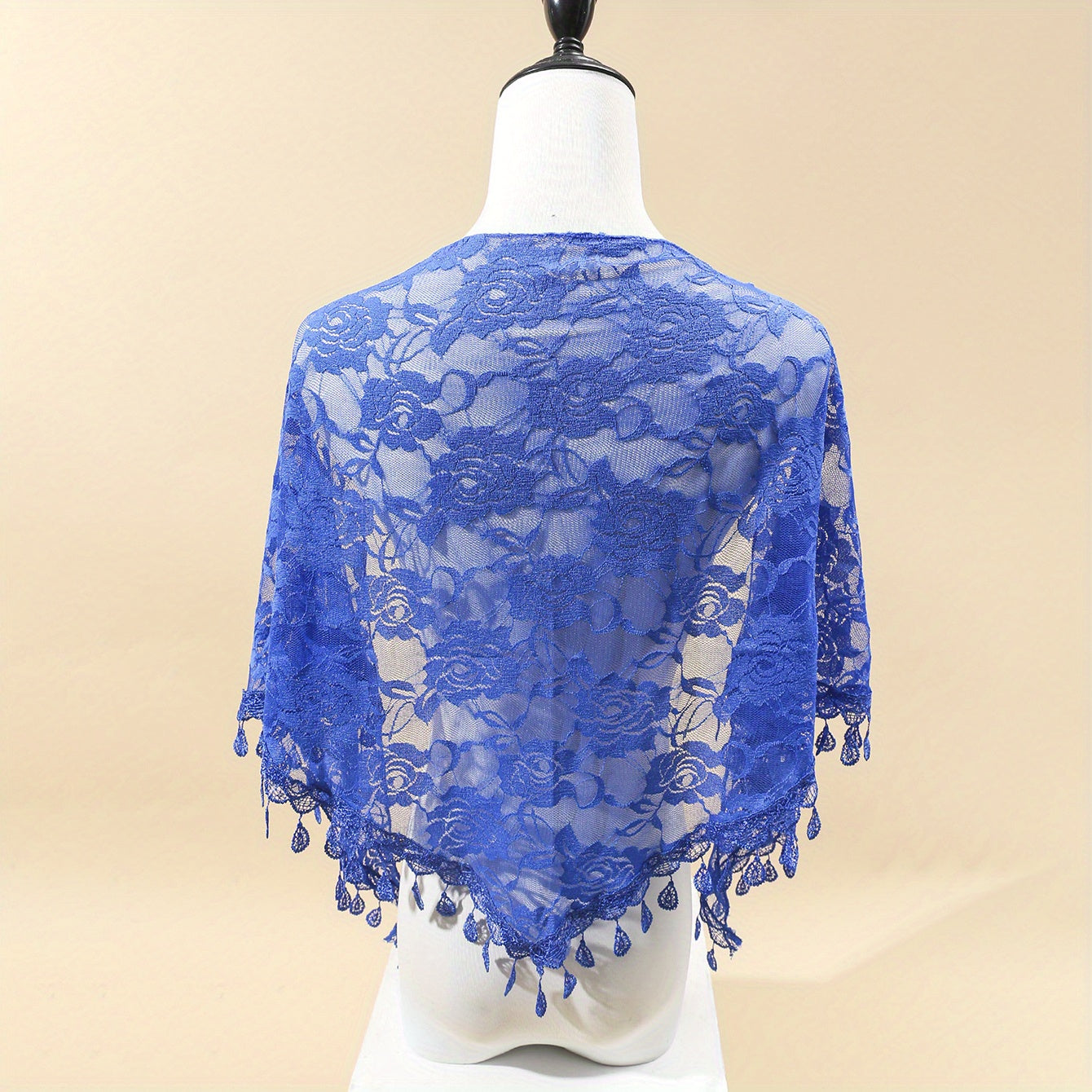 Floral Lace Triangle Shawl Large Hollow Scarf Women Party Prom