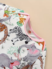 Cartoon Animal Print Baby Jumpsuit Long Sleeve Romper