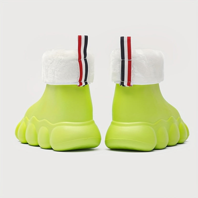 Women's Lightweight Rain Boots Winter Warm Short Tube Wear-resistant Shoes