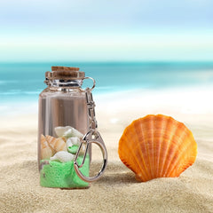 Colorful Sand Glass Wishing Bottle Keychain Keyring Charm Pendant