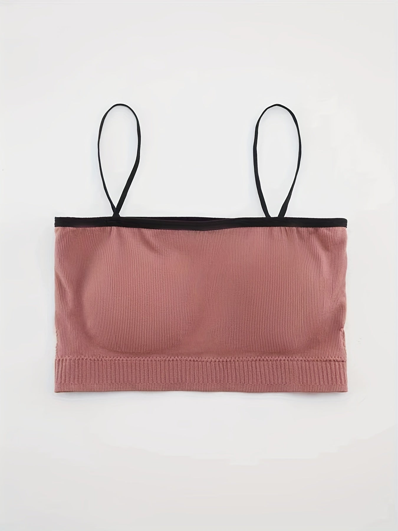 Colorblock Trim Cami Crop Top Slim Fit Spaghetti Strap Lingerie