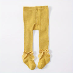 Baby Girls Knitted Leggings with Bowknot for Spring