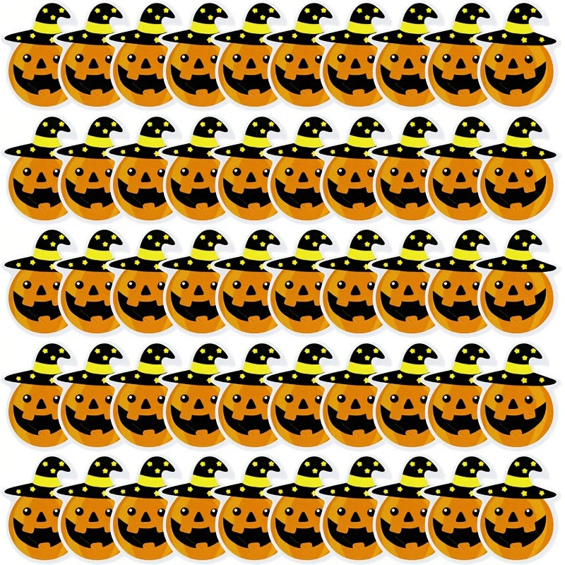 50pcs Halloween Pumpkin Lollipop Decoration Card - Halloween Decor Supplies