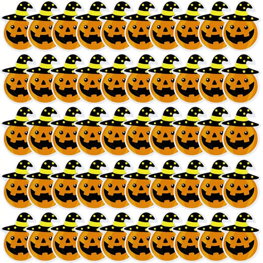 50pcs Halloween Pumpkin Lollipop Decoration Card - Halloween Decor Supplies