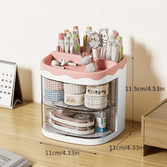 Rotary Office Penholder Desktop Desk Penholder Transparent Storage