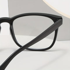 Square Frame Clear Lens Glasses Minimalist Metal Decor Eyewear Mod