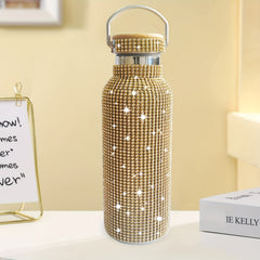 500ml Vacuum Cup Stainless Steel Insulated Bamboo Cover Water Cup
