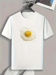 Egg Print Men's Graphic T-shirt for Summer