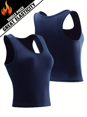 Solid Running Sports Vest High Stretch Yoga Fitness Top Women's Activewear