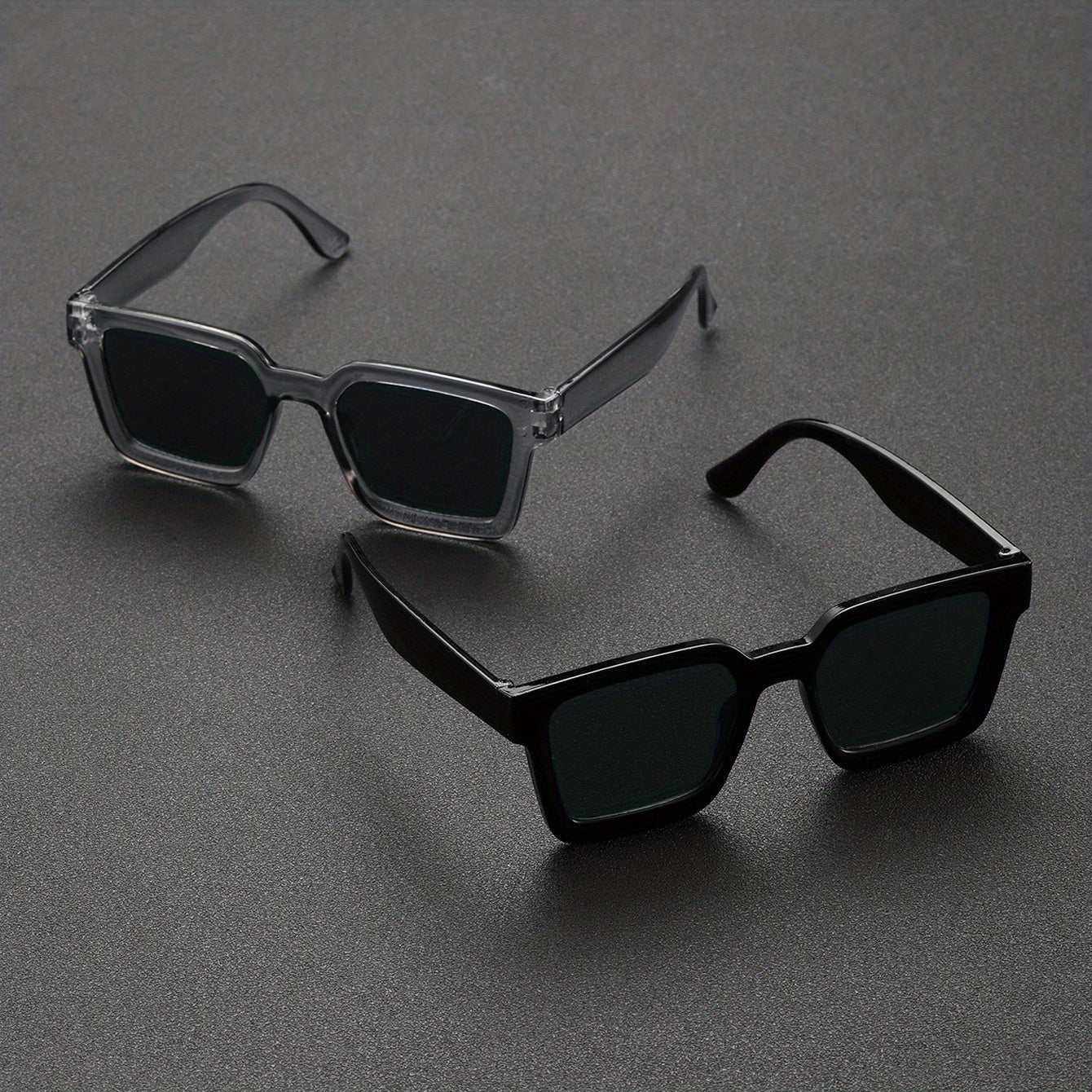 2 Pairs Men's Square Frame Sunglasses UV Protection