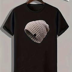 Men's Knitted Hat Pattern Print T-shirt