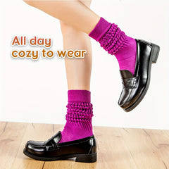 Slouchy Socks Solid Warm Scrunchie Socks Women's Stockings & Hosiery