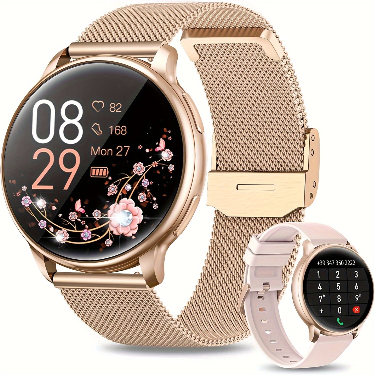 Women's Health Smartwatch IP67 Waterproof 19 Sports Music 5.3 Calling