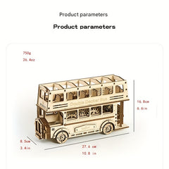 Educational 3D Wooden Puzzle Toy Double Decker Bus