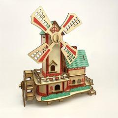 Wooden 3D Puzzle Building Models Puzzle Kits DIY Laser Cut Assembly Model Kit
