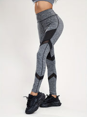 Mesh Patchwork Yoga Leggings High Waist Fitness Workout Gym Sports Pants