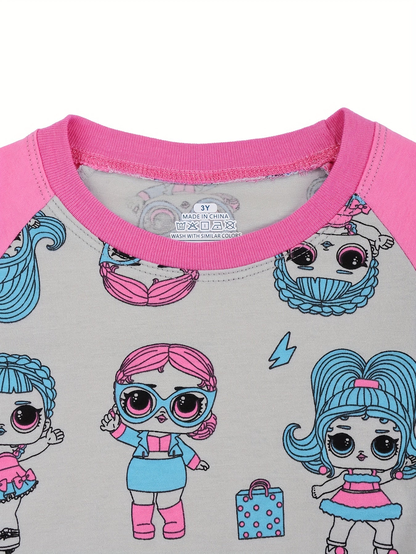 Girl's 2pcs Pajama Set Long Sleeve Top & Pants Loungewear Comfy PJ Set