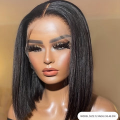 180 Density Straight Bob HD 13x4 Lace Frontal Human Hair Wigs