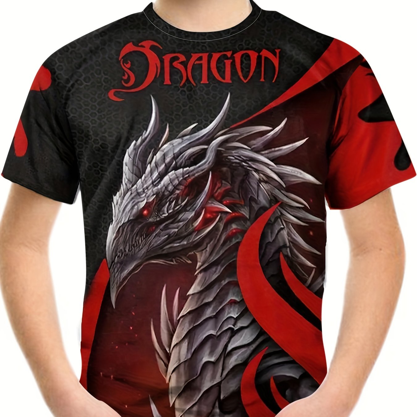 Breathable Dragon Graphic T Shirt for Boys - Summer Outdoor Wear