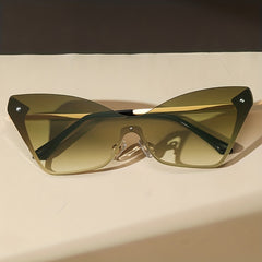 Y2K One Piece Sunglasses Gradient Metal Glasses UV400