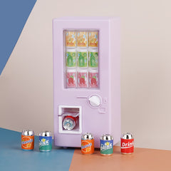 Mini Dollhouse Beverage Machine Set with Pull Tab Drinks