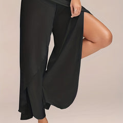 Wide Leg Workout Pants High Waist Solid Casual