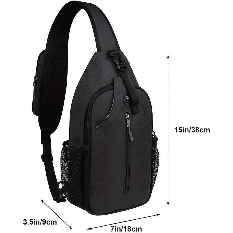 Sporty Chest Bag Zipper Crossbody Bag