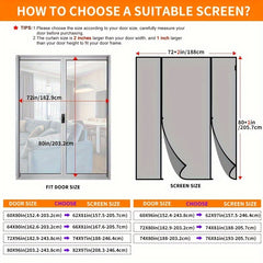 Magnetic Screen Door Thicker Fiberglass Mesh Self Sealing Double Door Net
