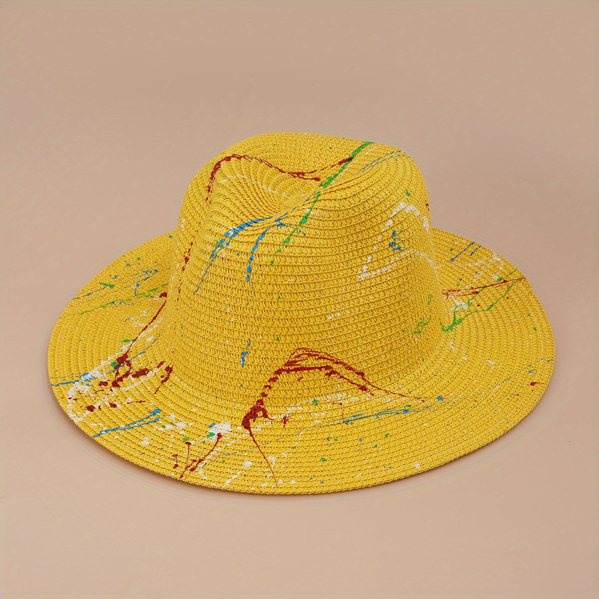 Colorful Graffiti Jazz Hat Large Brim Hip Hop Style Top Hat