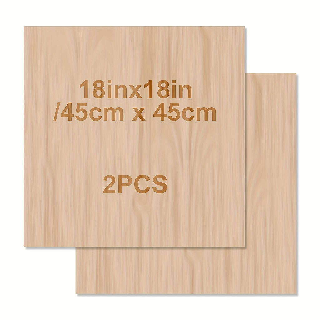 Unfinished Wood Sheet 18x18in 45.2mm Thick Blank Wood Cutting Paper for Crafts
