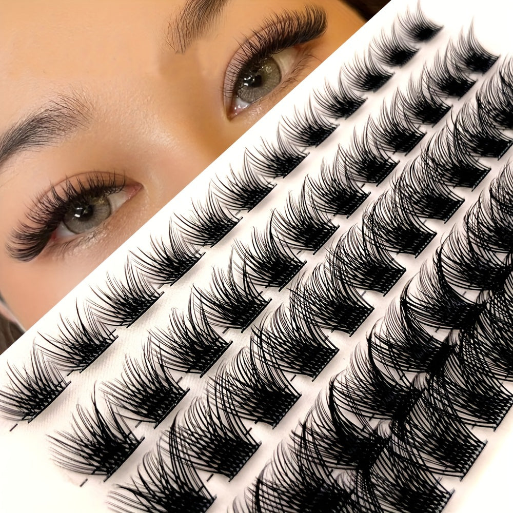 60 Clusters DIY Eyelash Extensions 0.07mm D Curl Wispy Lashes