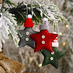 Star Wall Hanging Knitted Hat Pendant Christmas Tree Ornaments
