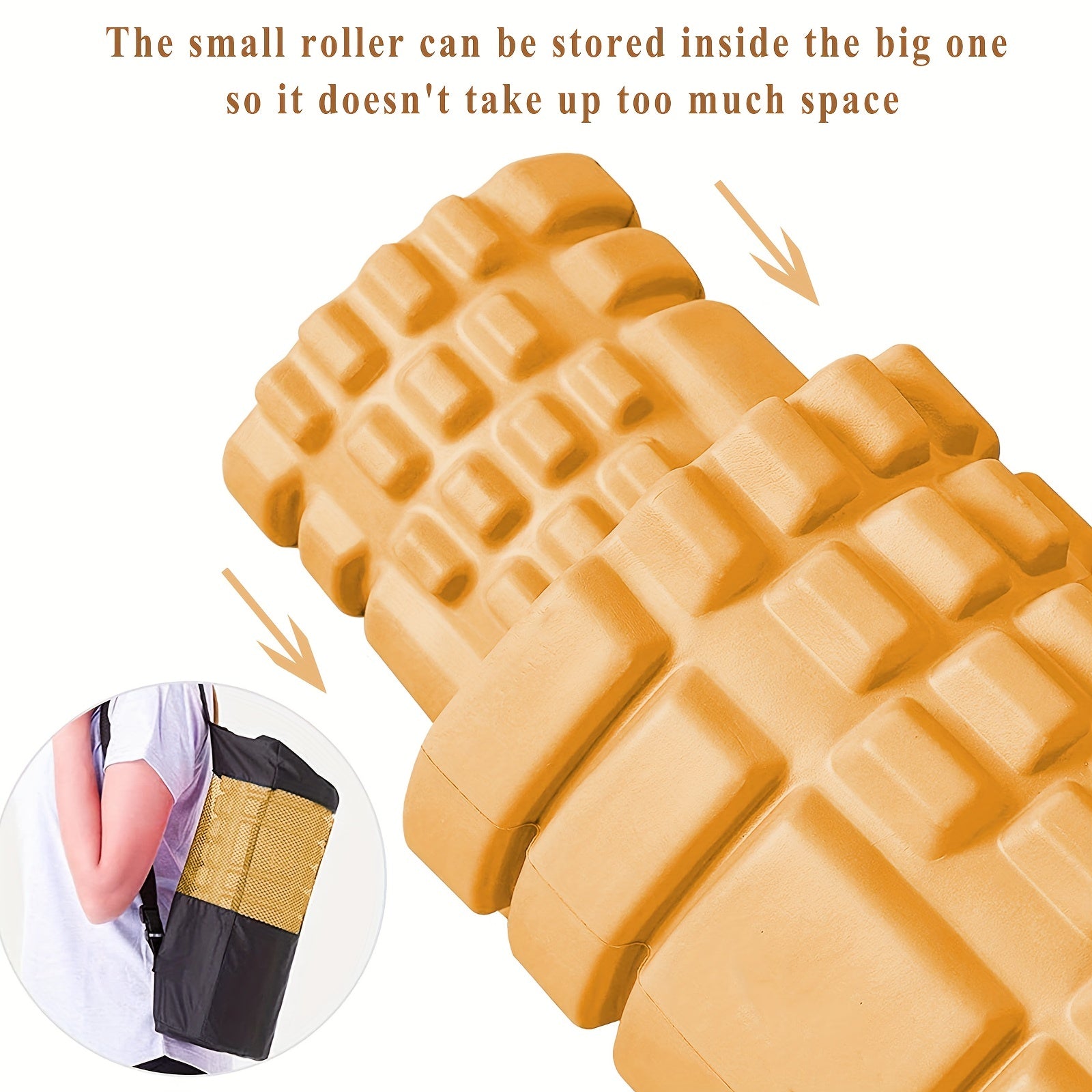 LYZZXI 2pcs Fitness Massage Rollers With Storage Bag Two Sizes Yoga Column