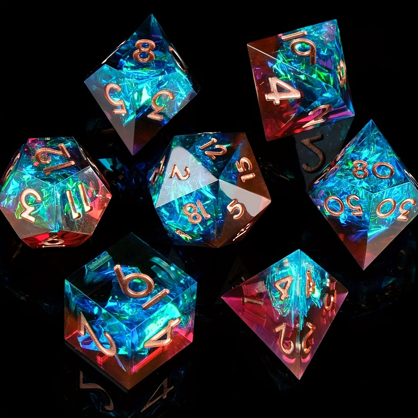 7pcs Spiked Sided Digital Dices Role Playing Game