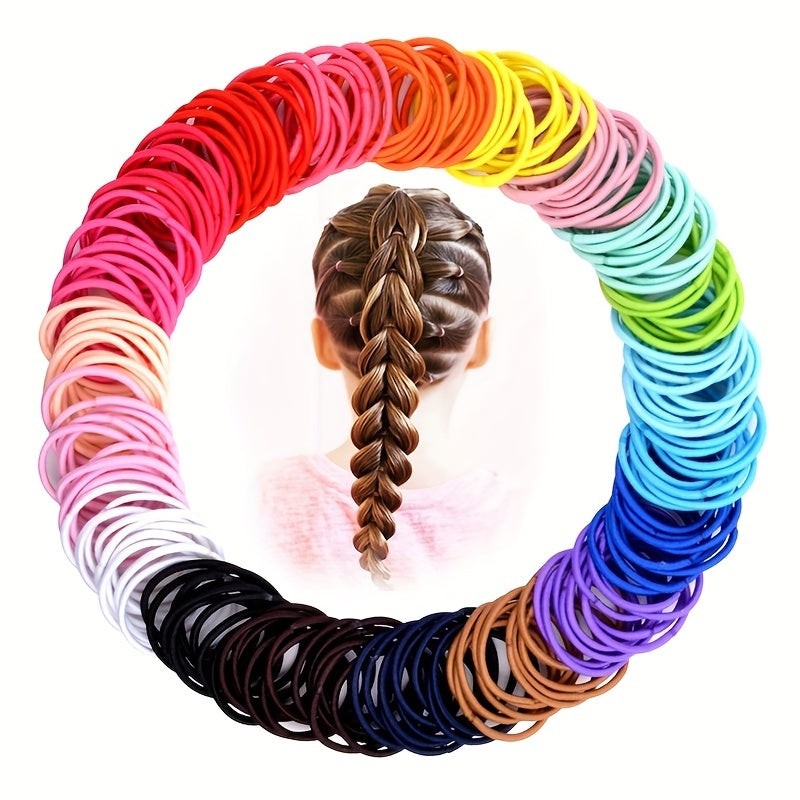 100pcs Candy Nylon Elastic Hair Ties Hair Accessories Gift For Girls