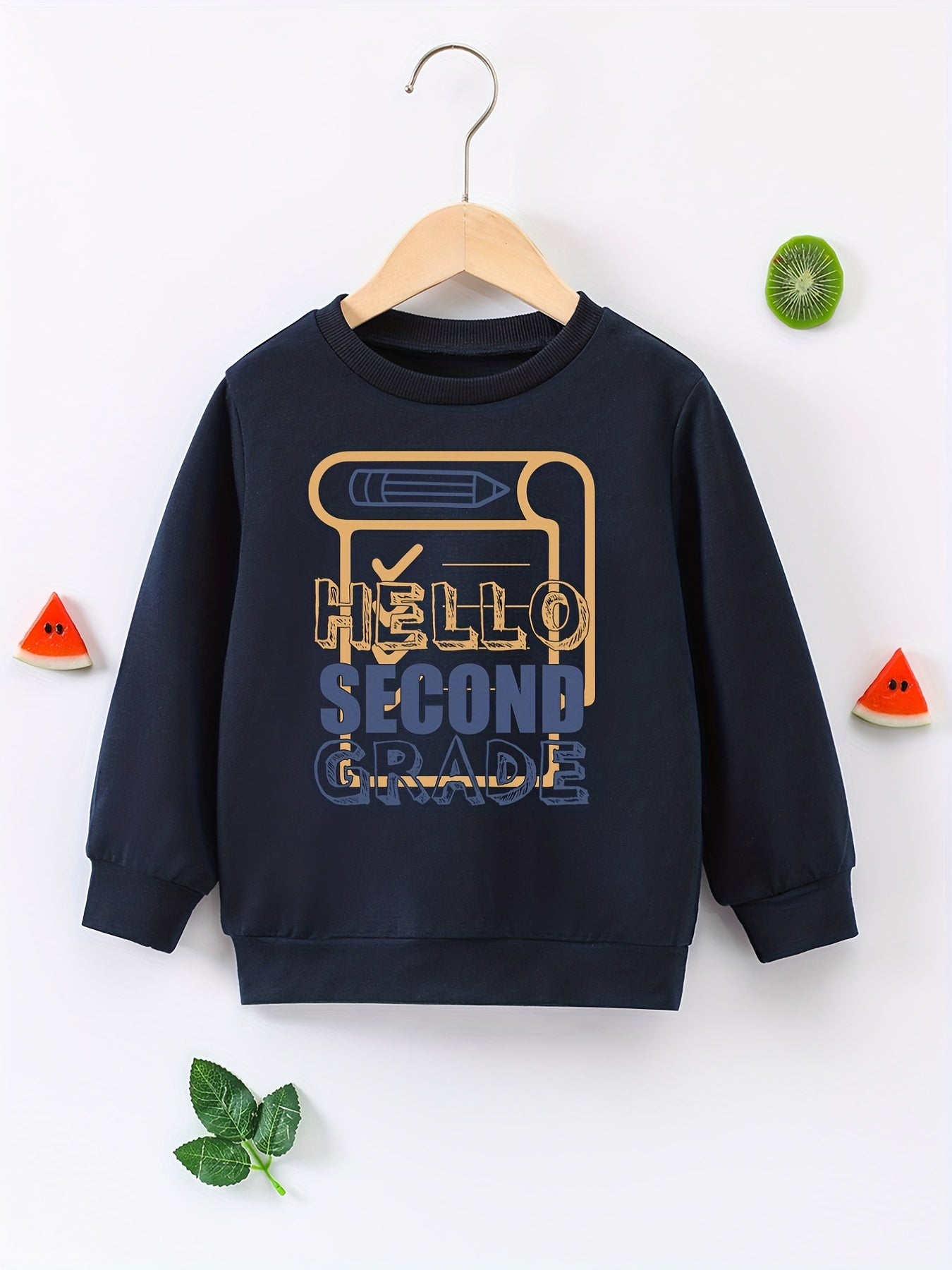 Kids Printed Casual Sweatshirt Long Sleeve Crew Neck Top