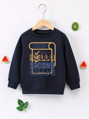 Kids Printed Casual Sweatshirt Long Sleeve Crew Neck Top