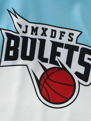 Boys Basketball & Letter Graphic T-Shirt & Shorts Jersey Set